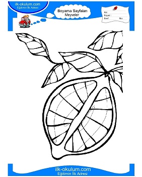 Çocuklar İçin Limon Boyama Sayfaları 